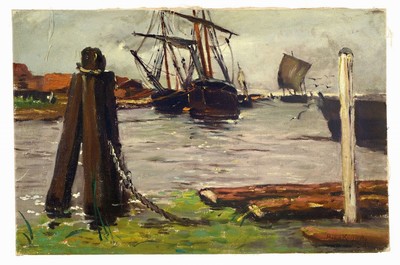 Konrad Alexander Müller-Kurzwelly, 1855 Chemnitz-1914 Berlin, Studium an der Akademie Berlin, war tätig auf Rügen, Hiddensee und Ahrenshoop, hier: ...