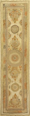 Osmanische Seiden und Metallstickerei, antik um 1900, ca. 185 x 49 cm, EHZ: 3(Paar kleiner Risse).
