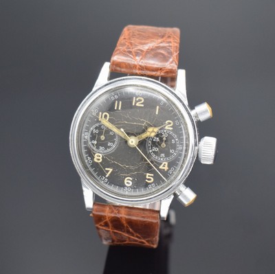 TUTIMA GLASHÜTTE UROFA 59 Flyback- Schaltradchronograph, Deutschland um 1945, Handaufzug, wohl Zivil genutzt, verchr. Geh. orig. OHNE Drehlünette, ...