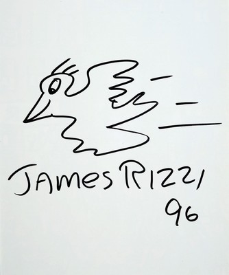 James Rizzi, 1950 New York - 2011 ebenda, "Bird", orig. Filzstiftzeichnung, handsigniertu. datiert 96, unter PP, 45x40 cm