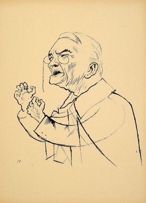 George Grosz, 1893 Berlin - 1959 ebenda, drei orig. Lithographien: Studie einer Dame imLehnstuhl, Studie eines Mannes u. einer Frau und Karikatur des ...