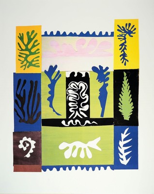 Henri Matisse, 1869 Le Chateau-Cambresis - 1954 Nizza, Farboffset, "Tahiti" (1947), Galerie Maeght Paris, ohne Rahmen, eine Ecke l. ...