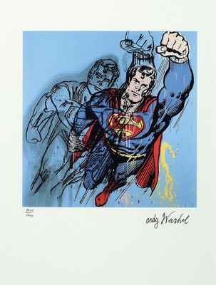 Andy Warhol, 1928 Pittsburgh - 1987 New York , Lithographie auf Museum Board, "Superman",handnummeriert Ed. 1713/5000, im Druck signiert, ...