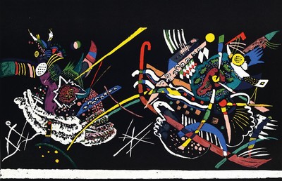 Wassily Kandinsky, 1866 Moskau - 1944 Neuilly -sur-Seine, Farblithographie, "Juryfreie", nach dem Entwurf für ein Wandbild (1922), Arte ...
