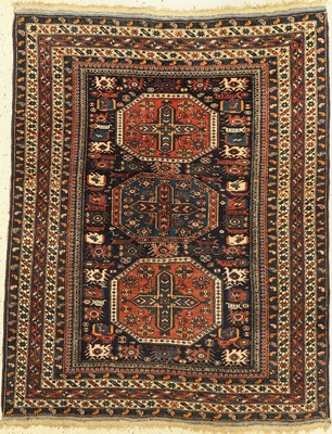 Schirwan antik, Kaukasus, um 1900, Wolle auf Wolle, ca. 165 x 130 cm, EHZ: 2-3