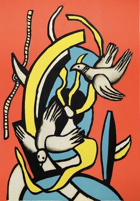 Fernand Leger, 1881 Argentan - 1955 Gif-sur -Yvette, Zwei Lithographien auf Bütten, " LeCirque" u. "Les oiseaux", Galerie ...