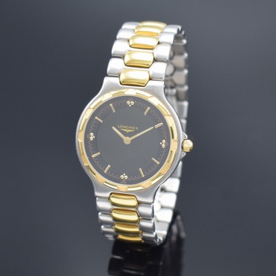LONGINES nahezu neuwertige Herrenarmbanduhr Serie Conquest mit Multifunktionsanzeige Referenz L16223156, matt., z. T. verg. Edelstahlgeh. inkl. ...