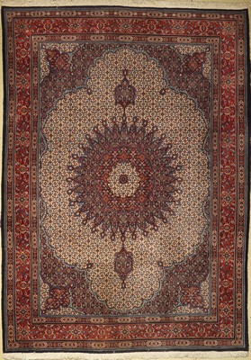 Mud Kork fein, Persien, ca. 60 Jahre, Korkwolle mit Seide, ca. 350 x 250 cm, EHZ: 2