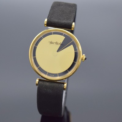 TIAN HARLAN / CHROMACHRON seltene Armbanduhr mit ausgefallener Anzeige, Schweiz um 1978, Handaufzug, verg. Geh., Stahlboden gedr., Schmuckkrone, ...