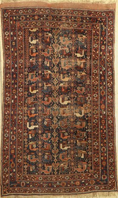 Vogel-Khamseh antik, Persien, um 1900, Wolle auf Wolle, ca. 240 x 145 cm, EHZ: 4