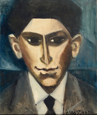 Oleg Zenger oder Zinger, 1910 Moskau-1998 Nimes, Porträt des Franz Kafka, Öl/Lwd, rechts unten signiert, ca. 46x38cm, R. ca. 60x52cm
