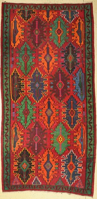 Azeri Kelim, Azerbaijan, um 1960, Wolle aufBaumwolle, ca. 363 x 180 cm, EHZ: 2
