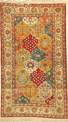 Kayseri Seide fein, Türkei, um 1960, reine Naturseide(Metallbroschiert), ca. 149 x 87 cm, EHZ: 2