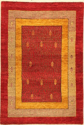 Gabbeh fein Loribaft, Indien, ca. 30 Jahre,Wolle auf Wolle, ca. 148 x 100 cm, EHZ: 2