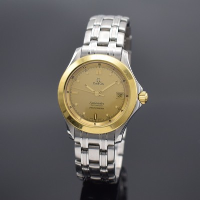 OMEGA Seamaster Chronometer Herrenarmbanduhr in Stahl/Gold Referenz 196.1501, Schweiz um 1995, verkauft lt. beiliegender Garantiekarte am 7.12.2017, ...