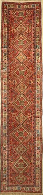 Shasavan antik, Nordwest-Persien, um 1900, Wolle auf Wolle, ca. 475 x 105 cm, EHZ: 3-4