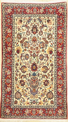 Esfahan fein, Persien, um 1960, Korkwolle mit und auf Seide, ca. 180 x 103 cm, ca. 1.0 Mio. kn/qm, EHZ: 2