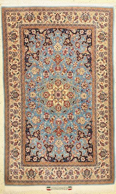 Esfahan fein, Persien, um 1960, Korkwolle auf Seide, ca. 173 x 105 cm, ca. 1.0 Mio. Kn/qm, EHZ: 2
