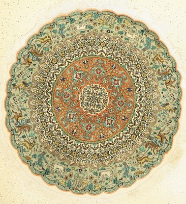 Täbriz fein (rund), Persien, um 1960, Korkwolle, Durchm.ca. 120 cm, EHZ: 2 cm