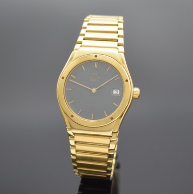 IWC Ingenieur Armbanduhr in GG 750/000 mit Goldband, Schweiz um 1985, quarz, massives Goldgeh., unsign. / nummerierter Boden geschr., orig. ...