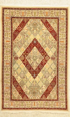 Hereke Seide fein, signiert, Türkei, ca. 60Jahre, reine Naturseide, ca. 140 x 95 cm, EHZ:2