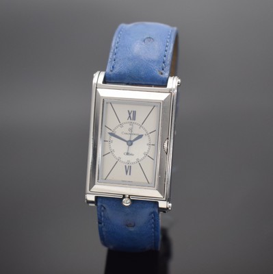 CHRONOSWISS Cabrio Herrenarmbanduhr, Schweiz um 1995, Automatik, ausklappbares Edelst.-Wendegeh. inkl. orig. Lederband m. Dornschl., beids. vergl., ...