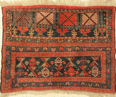 Afschar Taschenfront, Persien, um 1920, Wolle auf Wolle, ca. 120 x 90 cm, EHZ: 2-3