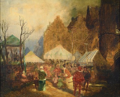 Carl Duxa, 1871 - 1937 Wien, Studium an der Akademie Wien unter Trenkwald, Aufenthalte in Holland u. Norddeutschland, hier: folkloristisches ...
