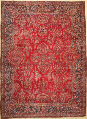 Sarogh Mohajeran antik, Persien, um 1910, Korkwolle auf Baumwolle, ca. 420 x 315 cm, EHZ: 3-4