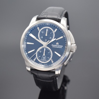 MAURICE LACROIX Pontos Herrenarmbanduhr mit Chronograph in Stahl, Schweiz verk. lt. beil. Garantie 01/2022, Automatik, Ref. PT6178/88, beids. vergl. ...