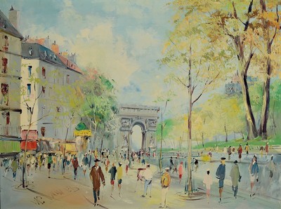 Prof. Walter Prescher van Ed, 1916 Dresden-1988 Wiesbaden, Ansicht aus Paris, Öl/Lwd, links unten signiert, ca. 60x80cm, R. ca. 74x94cm