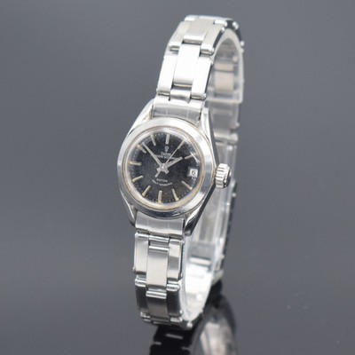 TUDOR Princess Oysterdate Damenarmbanduhr am Rolex Nietenband in Stahl, Schweiz um 1964, Automatik, Oystergeh. Ref. 7981, Boden & Krone verschr., ...