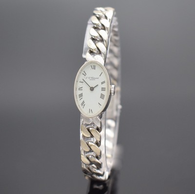 CHOPARD Damenarmbanduhr in WG 750/000, Schweiz um 1975, Handaufzug, Ref. 5026, ovales Geh. an WG 750/000 Ketten-Gliederband, Boden aufgedr., weißes ...