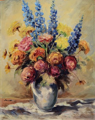 Robert Lauth, 1896 - 1985 Ludwigshafen am Rhein, Gründungsmitglied der Künstlervereinigung "Der Anker", Blumenstillleben mit ...