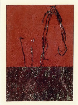 Martin Noel, 1956 Berlin-2010 Bonn, Öl, Pigment und Kohle auf Papier, übermalte Postkarte, ca. 10x15cm, PP, u.Gl., R. ca. 53x43cm