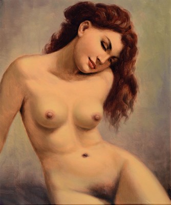 Josef Krämer-Braun, 1913 - 1983, zwei Frauenakte, Öl/Lwd, signiert, beide rückseitig bezeichnet: a. "Die schöne Helena", ca. 60 x 50 ...