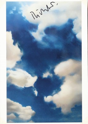 Gerhard Richter, geb. 1932, "Wolken", Kunstpostkarte,handsign., unter Plexiglas gerahmt, 15x10,5 cm, gesamt 23x19 cm