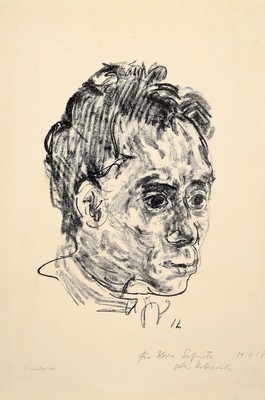 Oskar Kokoschka, 1886-1980, Porträt Hasenclever, Lithographie von 1918, handsigniert, Motiv ca. 51x36 cm, gesamt ca. 63x50 cm