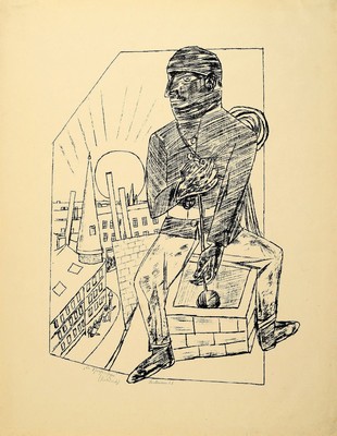 Max Beckmann, 1884-1950, Der Schornsteinfeger, Lithographie von 1922, handsigniert, dat., betitelt und bezeichnet , gesamt ca. 59x46 cm