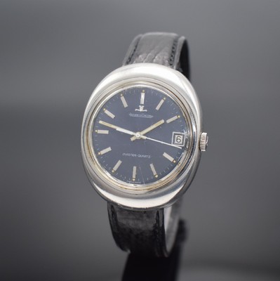 Jaeger-LeCoultre Master Quartz Herrenarmbanduhr in Stahl, Schweiz 1970er Jahre, quarz, Ref. 23301-42, Boden verschr., blaues Zifferbl. m. silb. ...