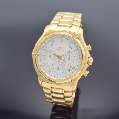 EBEL Armbandchronograph Chronometer Le Modulor in GG 750/000 Referenz 8137241, Automatik, Schweiz um 2010, orig. Gliederband m. Faltschließe, Boden ...