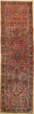 Us Re-Import Sarogh alt, Persien, um 1930, Wolle auf Baumwolle, ca. 417 x 123 cm, EHZ: 2-3