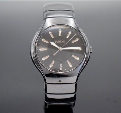 RADO Diastar Armbanduhr in Keramik, Schweiz um 2010, quarz, Ref. 115.0653.3, Boden 4-fach verschr., Gliederband m. dopp. Faltschl., schwarzes ...