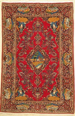 Keschan Kork alt, Persien, um 1950, Korkwolle, ca. 200 x 135 cm, gereinigt, EHZ: 2, (leichter Mottenfraß am Rand).