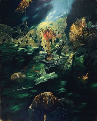 Tomasz Setowksi, geb. 1961 Czestochowa/Polen, Meeresuntergrund, Acryl/Leinwand, signiert, rückseitig bez. Collection Störk 1991, ca. 102 x 82 cm, ...