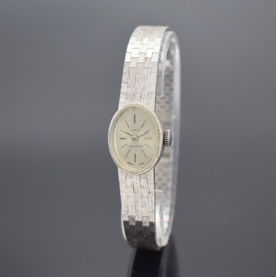 ONIF Damenarmbanduhr in WG 750/000, Schweiz 1960er Jahre, Handaufzug, Boden aufgedr., silb. Zifferbl. m. silb. Zeigern, aufgel. Std.- & Strich-Ind., ...