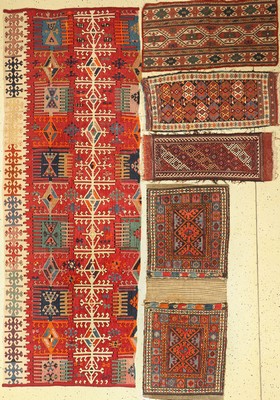 Konvolut aus 5 Lots, aus Persien und Türkei, um 1920 bis 1950, Wolle auf Wolle, EHZ: 3