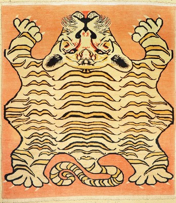 Tigerteppich fein, Bidjar, Persien, ca. 50 Jahre, Korkwolle, ca. 185 x 170 cm, (Sehr guter Zustand).