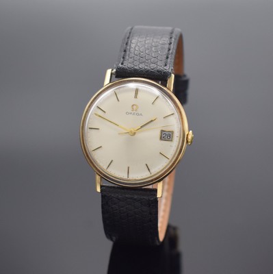 OMEGA Herrenarmbanduhr in GG 375/000, Schweiz für britischen Markt um 1968, Ref. 131/25016, Handaufzug, 2-teil. Geh., Glasrand aufgedr., silb. ...