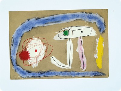 Joan Miro, 1893 Barcelona - 1983 Palma, ohneTitel, Farblithographie, im Druck signiert, händisch nummeriert, Ed. 1067/1200, unter Glasgerahmt, 31x41 ...